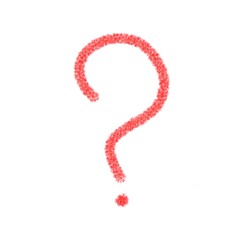 A drawn question mark. Question symbol. Hand-drawn interrogation icons or a sketch for questions. Illustration with doodles.