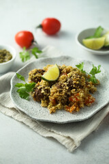 Meatballs with couscous and pesto