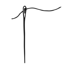 Sewing needles. Hand drawn illustration converted to vector.