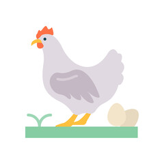 Poultry Farm Vector Flat Icon Design illustration. Agriculture and Farming Symbol on White background EPS 10 File