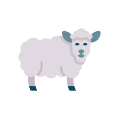 Sheep Vector Flat Icon Design illustration. Agriculture and Farming Symbol on White background EPS 10 File