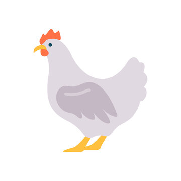 Hen Vector Flat Icon Design illustration. Agriculture and Farming Symbol on White background EPS 10 File