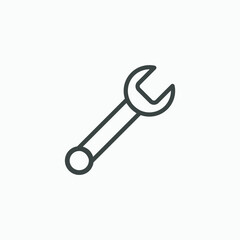 wrench tool, spanner, setting, screwdriver, repair isolated vector icon