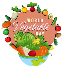 World Vegetable Day banner with vegetables and fruits