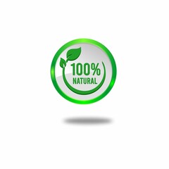 100% natural vector logo design