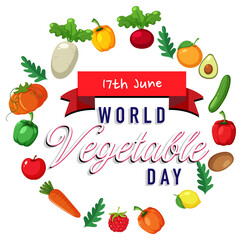 World Vegetable Day banner with vegetables and fruits