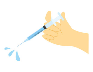 注射器のイラスト　ワクチン　予防接種