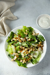 Traditional Caesar salad with chicken