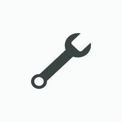 setting, wrench tool, spanner, screwdriver, repair isolated vector icon