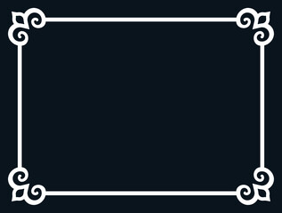 Vector border frame. 
Background or album page. Simple rectangular horizontal billboard, plaque, signboard or label 