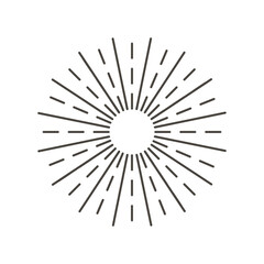 Obraz premium Sun rays icon, shine and burst line