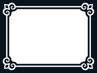 Vector border frame. 
Background or album page. Simple rectangular horizontal billboard, plaque, signboard or label 