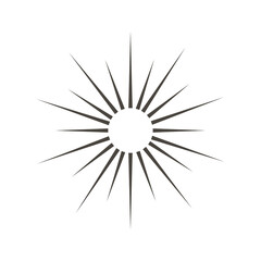 Fototapeta premium Sun rays icon, shine and burst line
