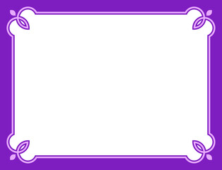 Purple pink vector border frame. 
Background or album page. Simple rectangular horizontal billboard, plaque, signboard or label 