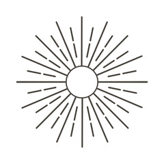 Obraz premium Sun rays icon, shine and burst line