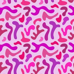 Fototapeta na wymiar Vector geometric magenta seamless pattern with liquid smooth spots. Decorative modern pink background for print