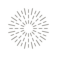 Obraz premium Sun rays icon, shine and burst line