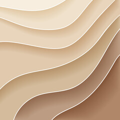 Abstract sand background with wavy pattern. Art beach, desert, coast texture in beige color. Cover design illustration. 3d effect. Vector eps 10
