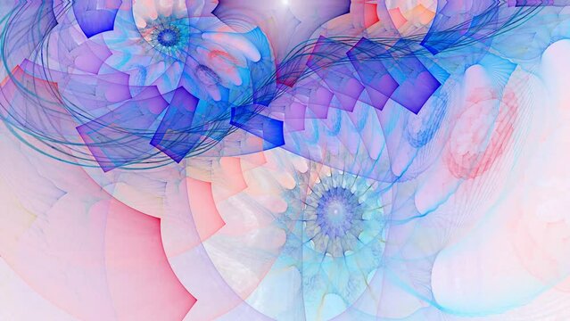 Digital Holographic Dance. Lovely video background VJ. Multicolored intersecting stripes weave into fancy patterns.