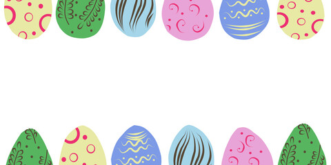 Colored border of Easter eggs.