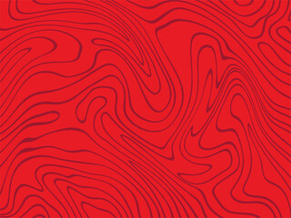 Fototapeta premium Simple red background with contour line pattern