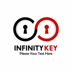 Infinity key logo template illustration