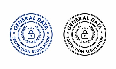 GDPR - General data protection regulation logo template illustration