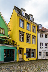 Lindau, Germany. Multicolored facades of old buildings