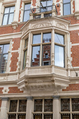 Obraz premium Window reflection. Antwerp, Belgium. Street photograph. 