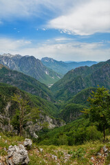 Fototapeta na wymiar Mountains on the north Albania. Scenic landscape view on gorge in mountain