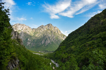 Naklejka na ściany i meble Mountains on the north Albania. Scenic landscape view on gorge in mountain