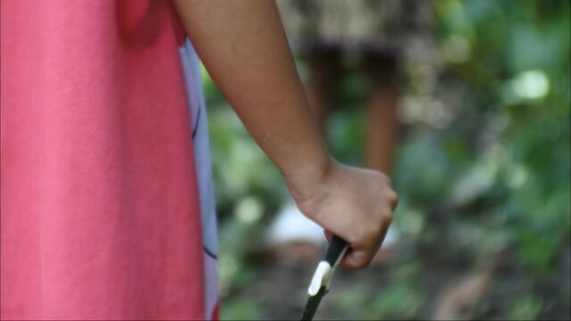 knife in the hands ready to attack the opponent, illustration of crime and cheating, weapons for self-defense