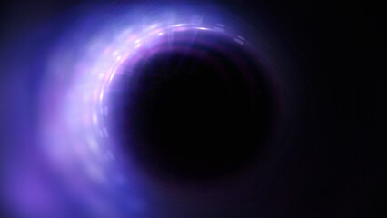 Bright abstract background with leaks. Blurred lighting tunnel. Magic portal. Vivid sphere lens