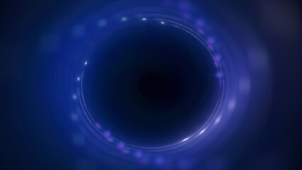 Bright abstract background with leaks. Blurred lighting tunnel. Magic portal. Vivid sphere lens