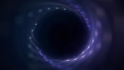 Bright abstract background with leaks. Blurred lighting tunnel. Magic portal. Vivid sphere lens
