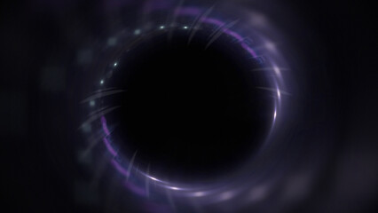 Bright abstract background with leaks. Blurred lighting tunnel. Magic portal. Vivid sphere lens