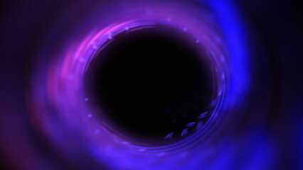 Bright abstract background with leaks. Blurred lighting tunnel. Magic portal. Vivid sphere lens