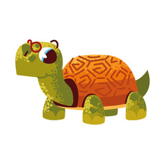 Obraz premium cute turtle with eyeglasses