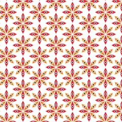 Fototapete Abstract Red Yellow Black Flower Pattern Background © Apoloart