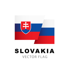 Colorful logo of the Slovak flag. Flag of Slovakia. Vector illustration isolated on white background.
