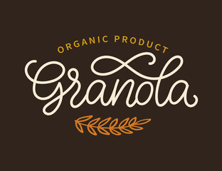 Granola lettering vector logotype
