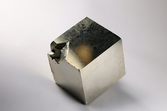 Cubic Crystal Of Pyrite. Pyrite Is An Iron Sulfide And The Most Abundant Of Sulfide Minerals