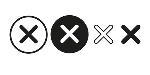 Delete, delete, cancel, exit icon. On a white background.  Simple mark graphic design.