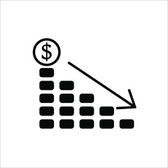 falling dollar icon vector illustration
