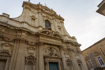Fototapeta na wymiar Lecce: Sant Irene church, in Baroque style