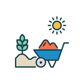recommend clip art: Mulching Vector Filled Outline Icon Design illustration. Agriculture and Farming Symbol on White background EPS 10 File