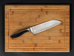 Knife on cutting board