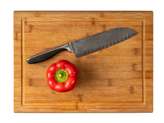 Knife on cutting board