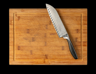 Knife on cutting board