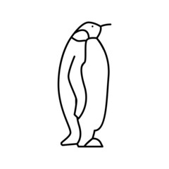 penguin bird in zoo line icon vector illustration